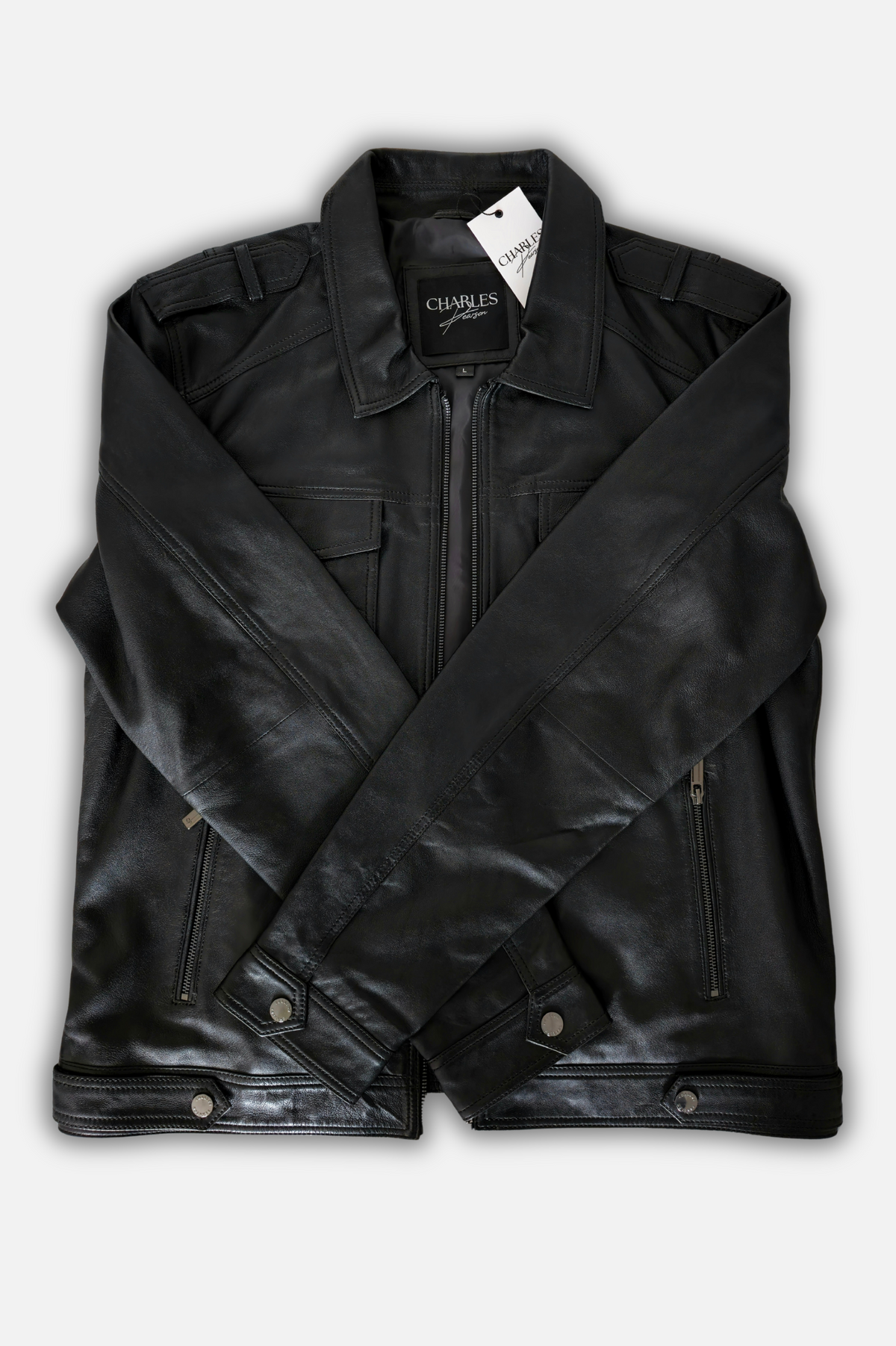 Men Black Leather Shirt Jacket is made from full grain sheepskin leather