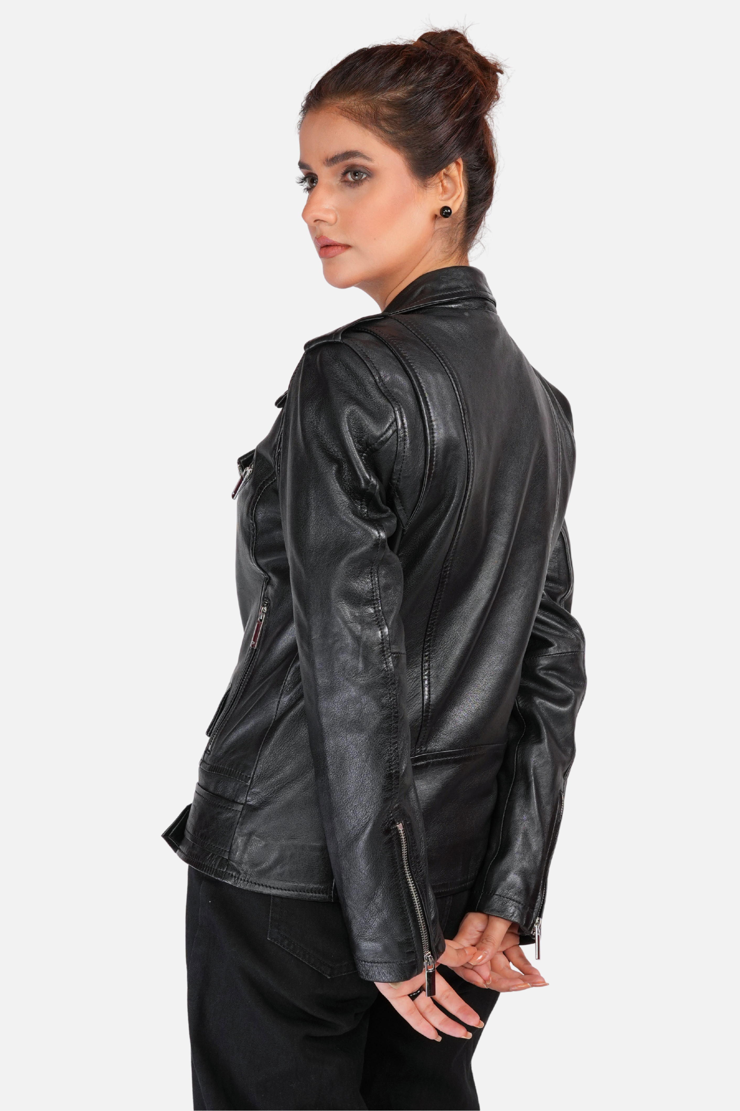 best leather black motorcycle jacket for women