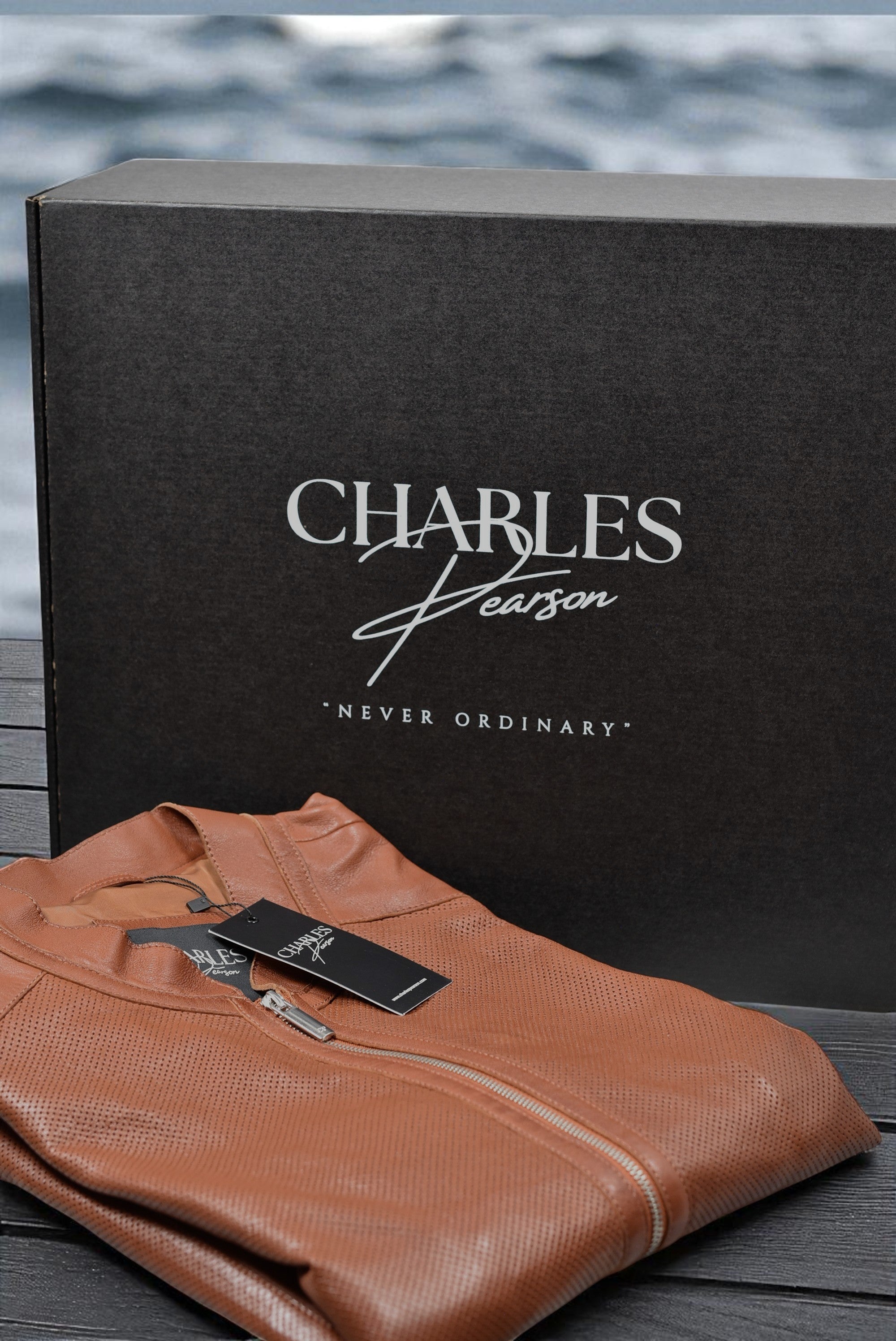 brown perforated moto leather jacket 