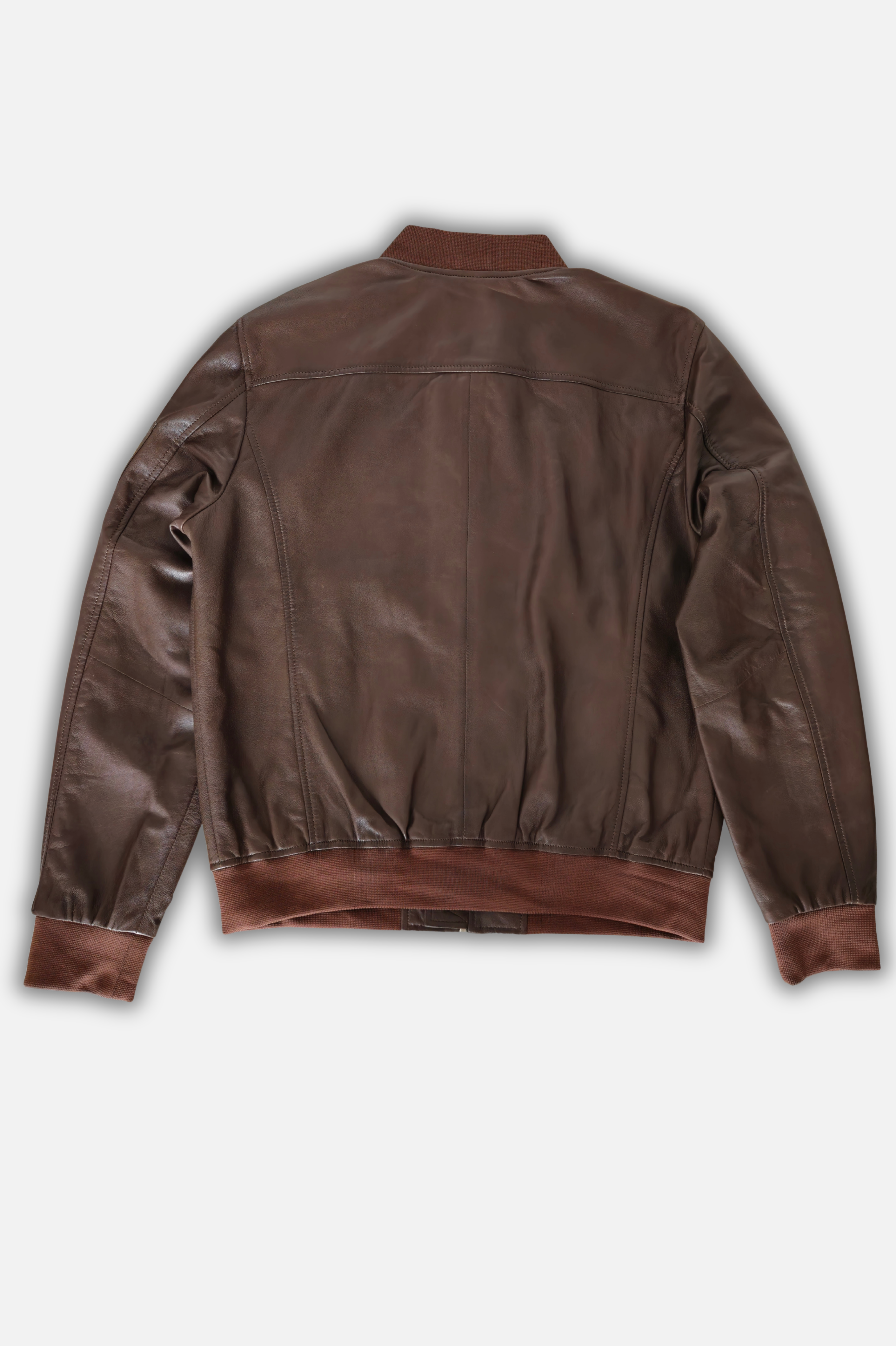 brown real leather bomber jacket mens
