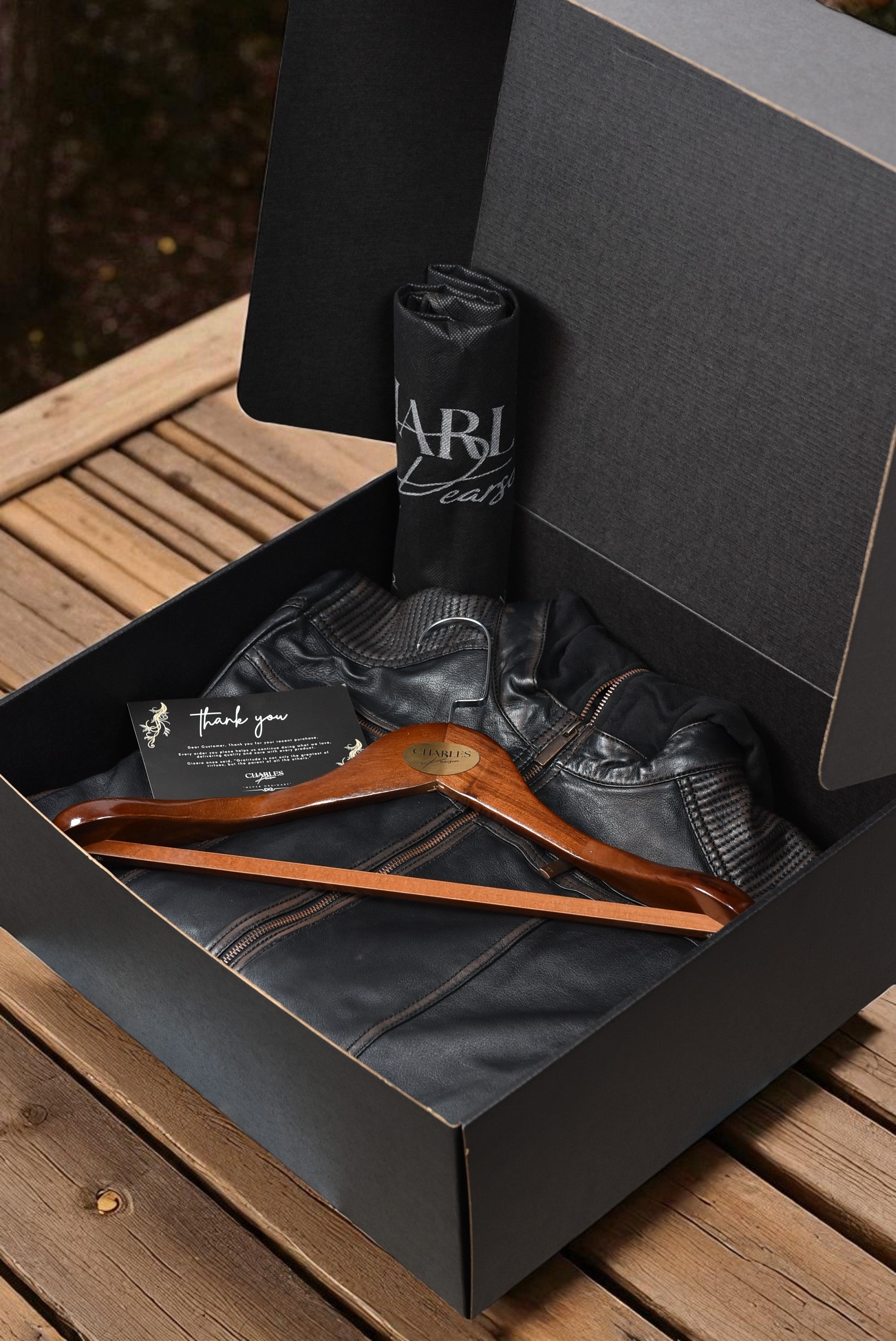 distressed black leather jacket for men with gift box packing. perfect summer gift for husbands