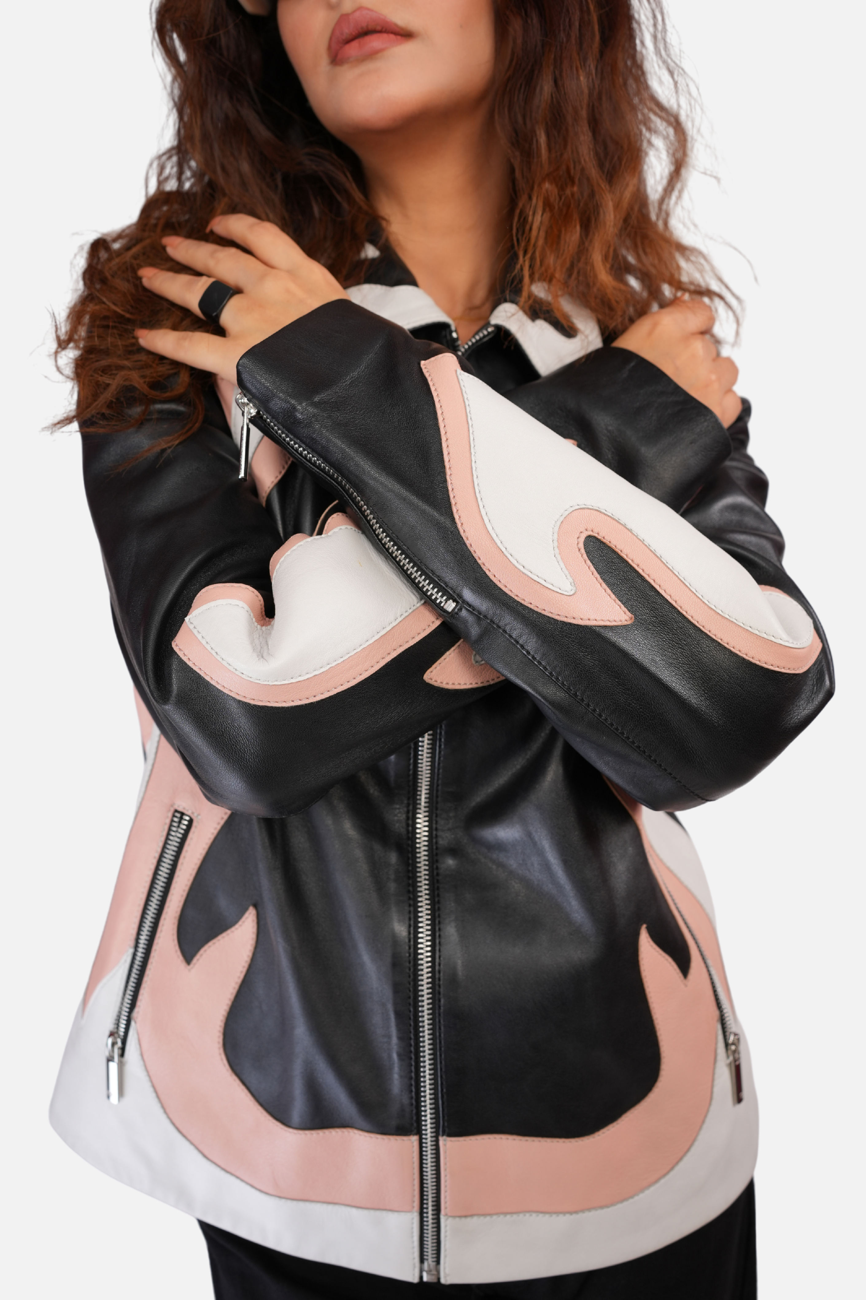 leather jacket flames
