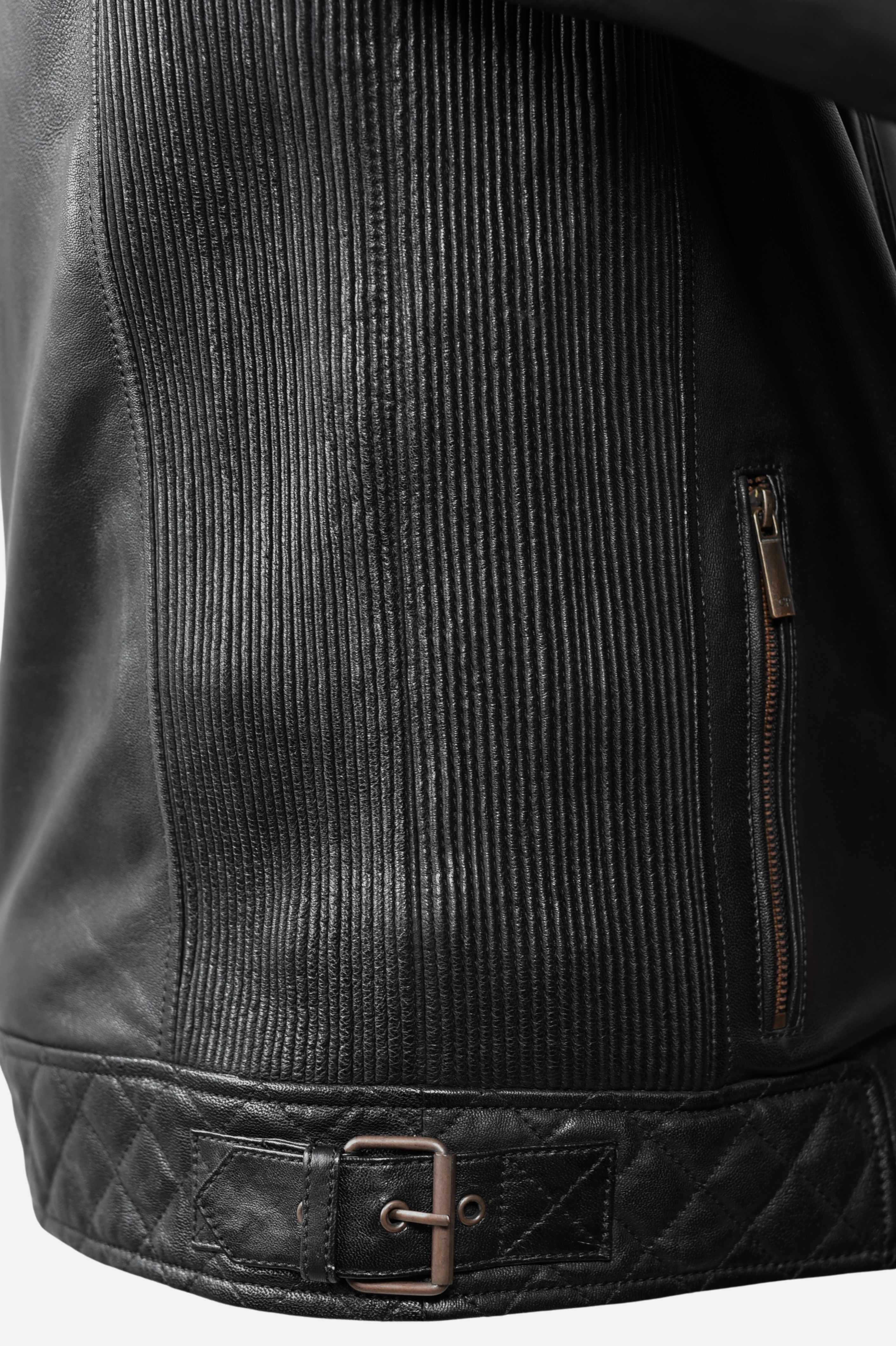 mens leather biker jacket black