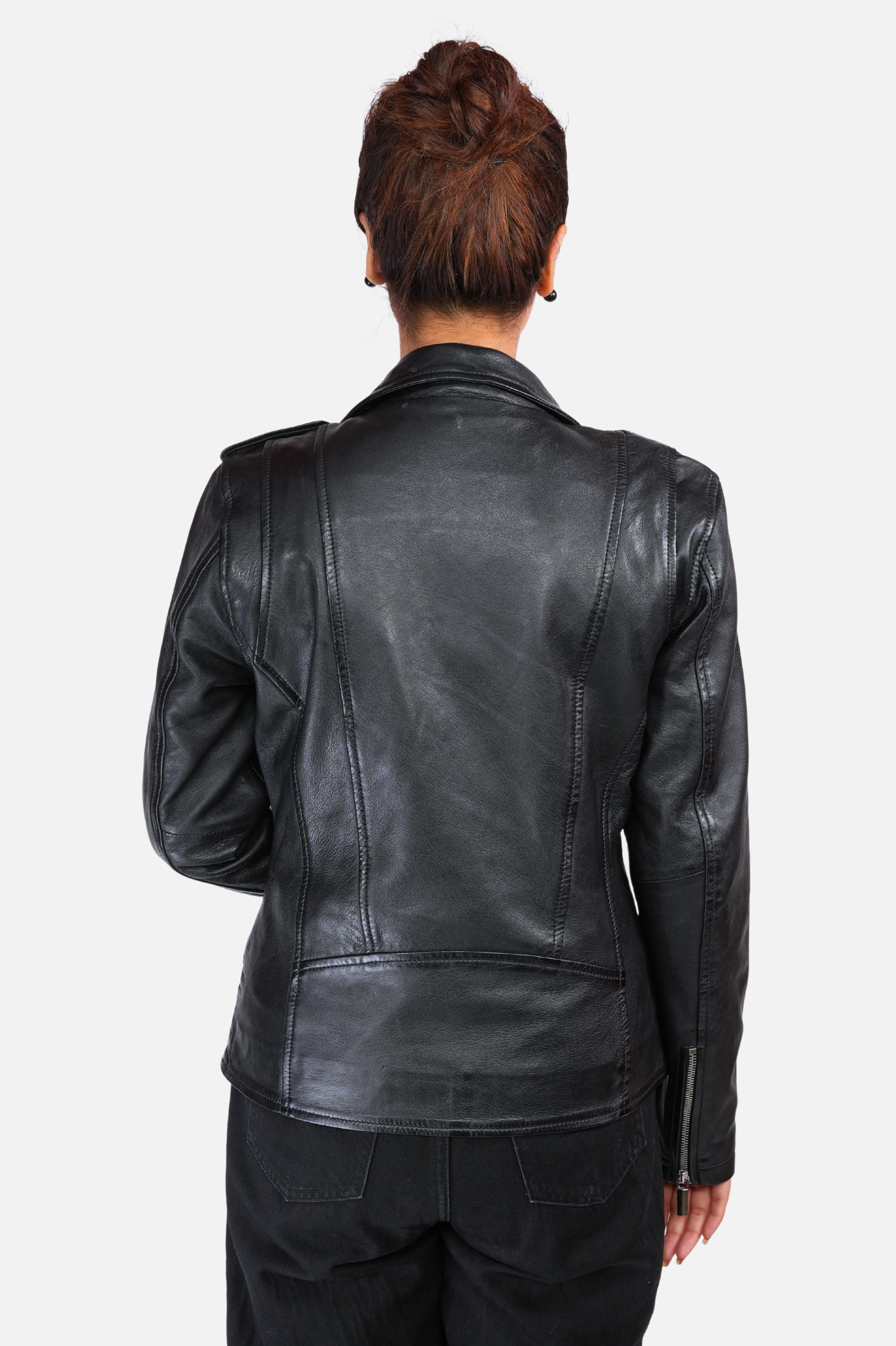 moto women's leather jacket
