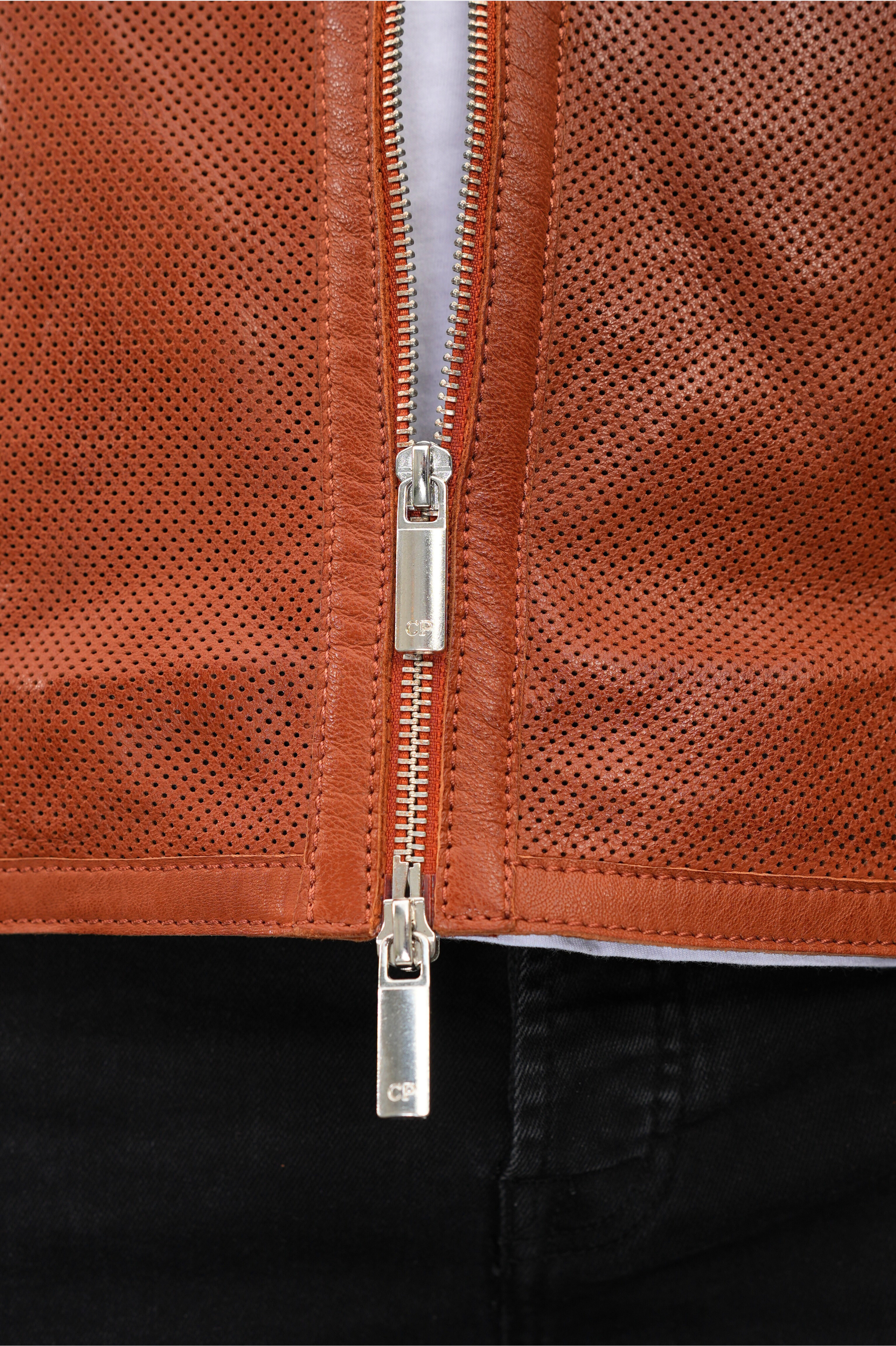 perforated leather jacket 