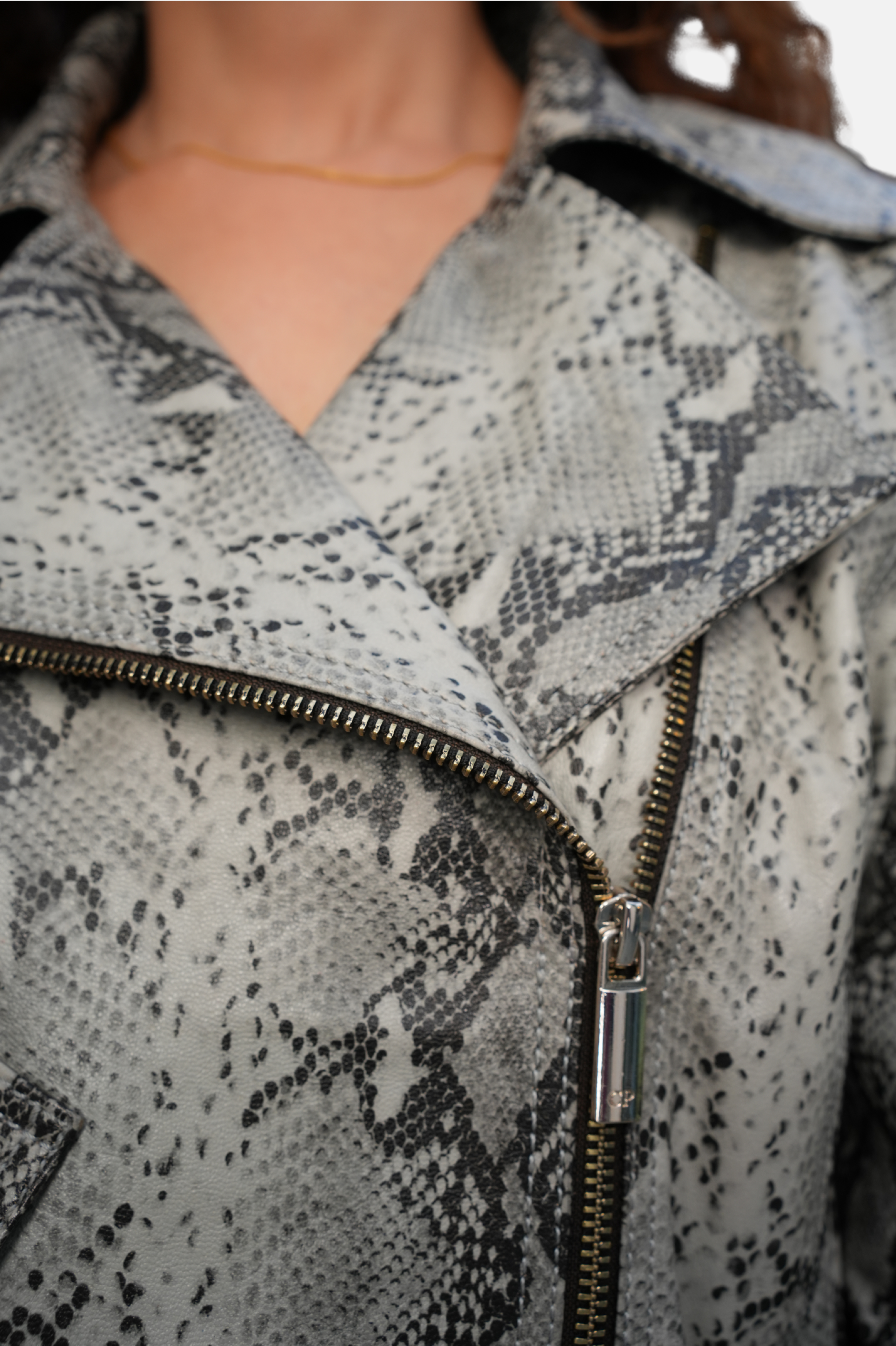 python leather jacket for women