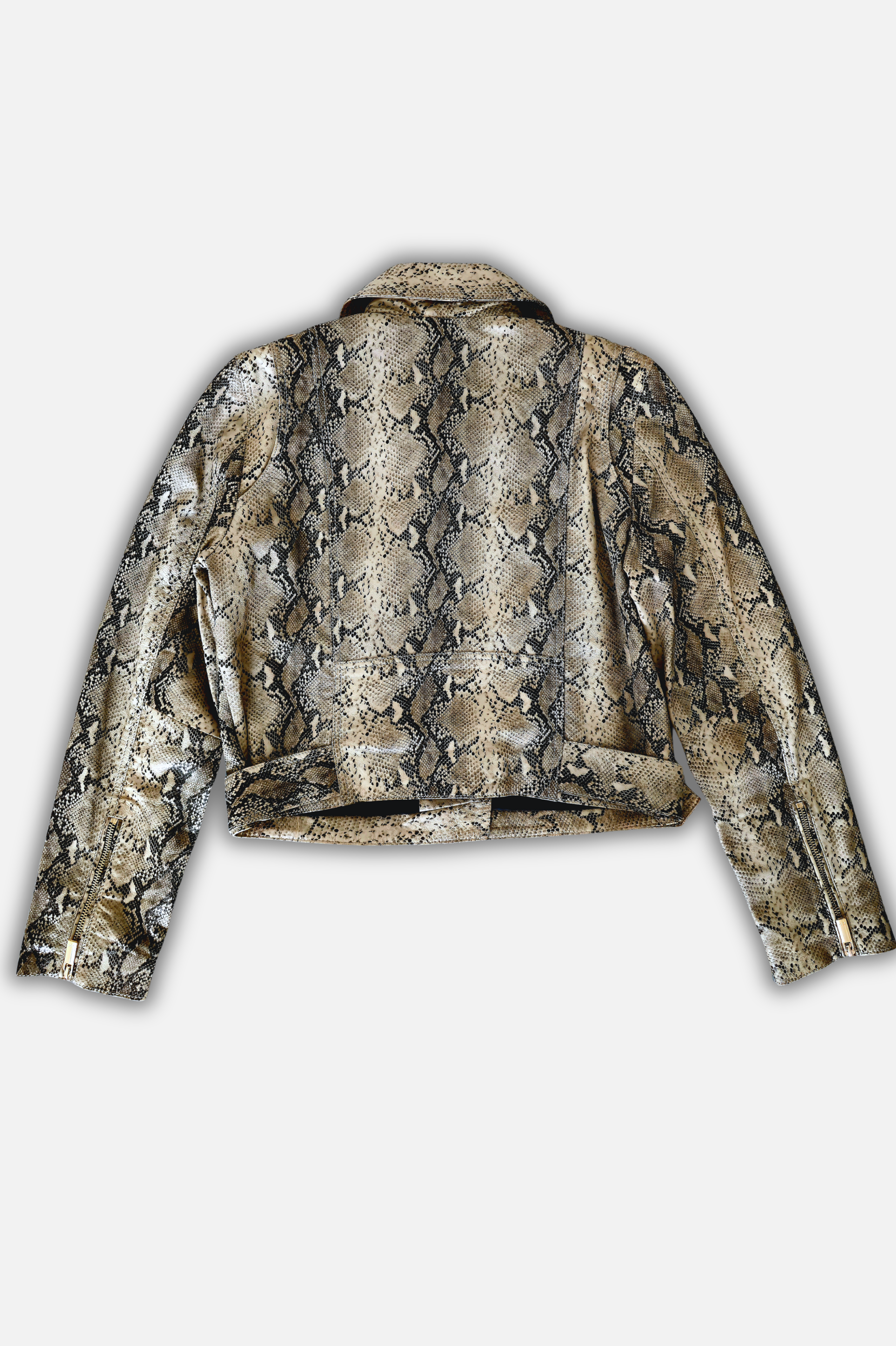 python print real leather jacket
