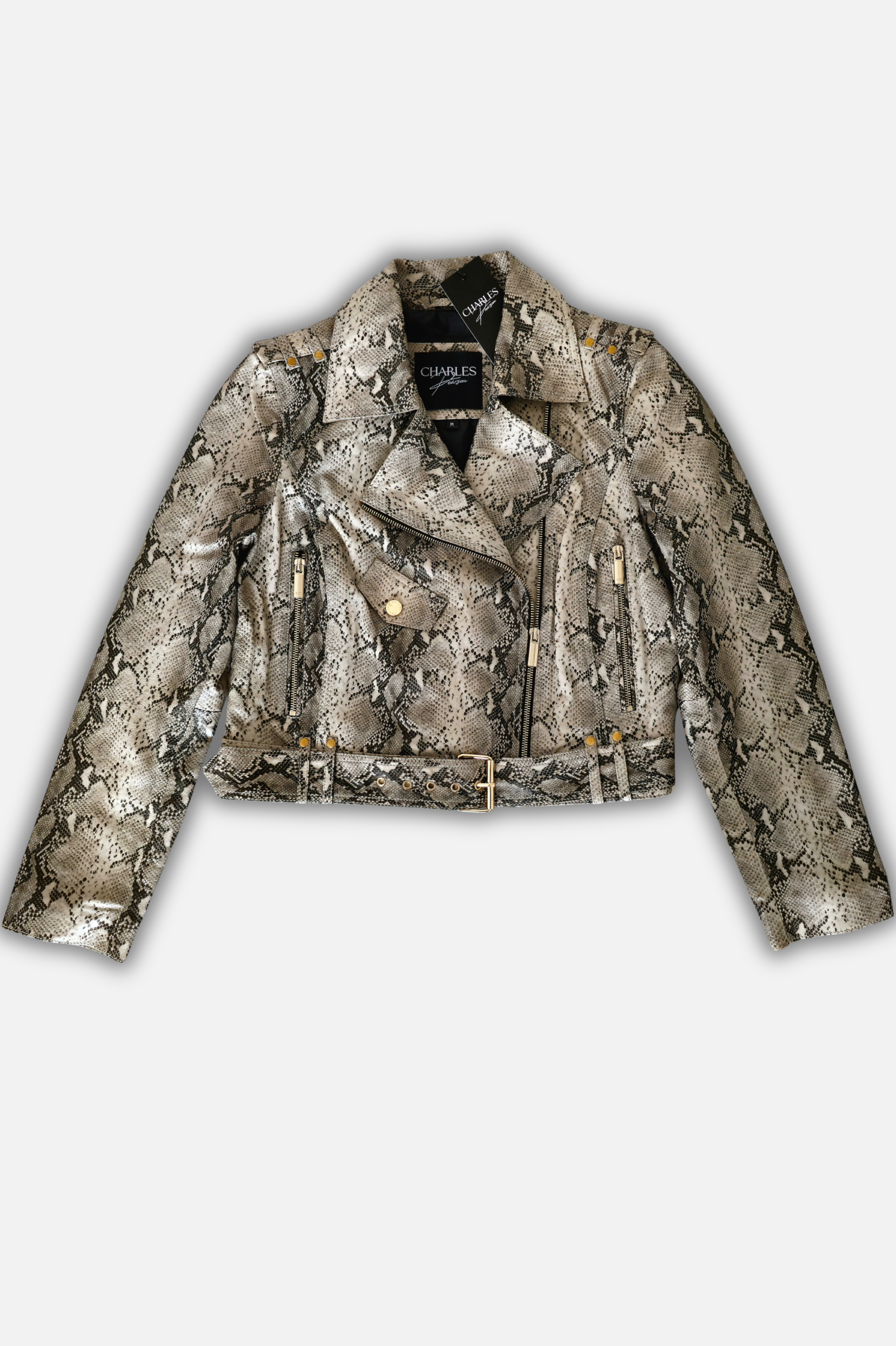 snakeskin leather jacket
