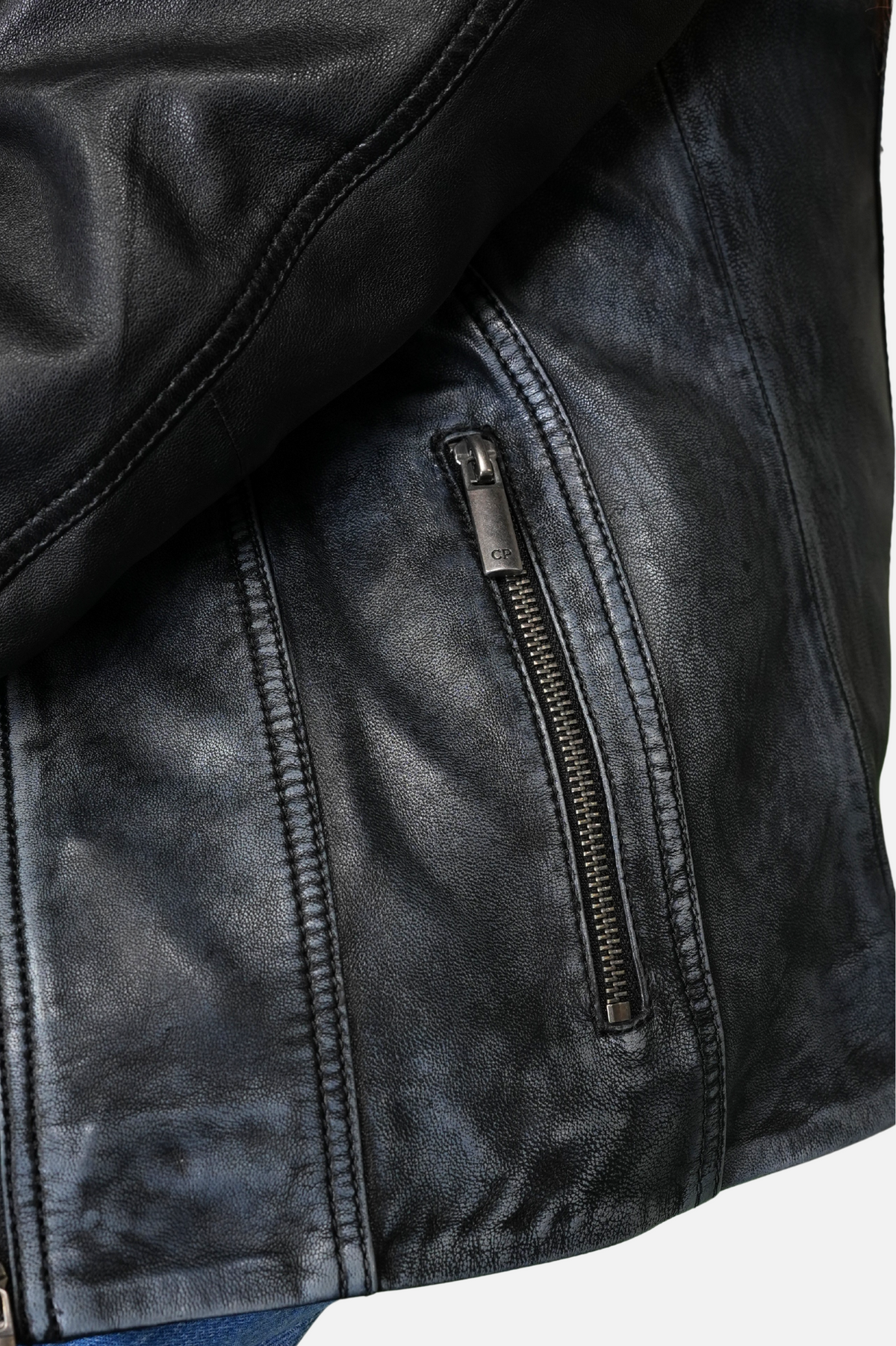 vintage black leather jacket