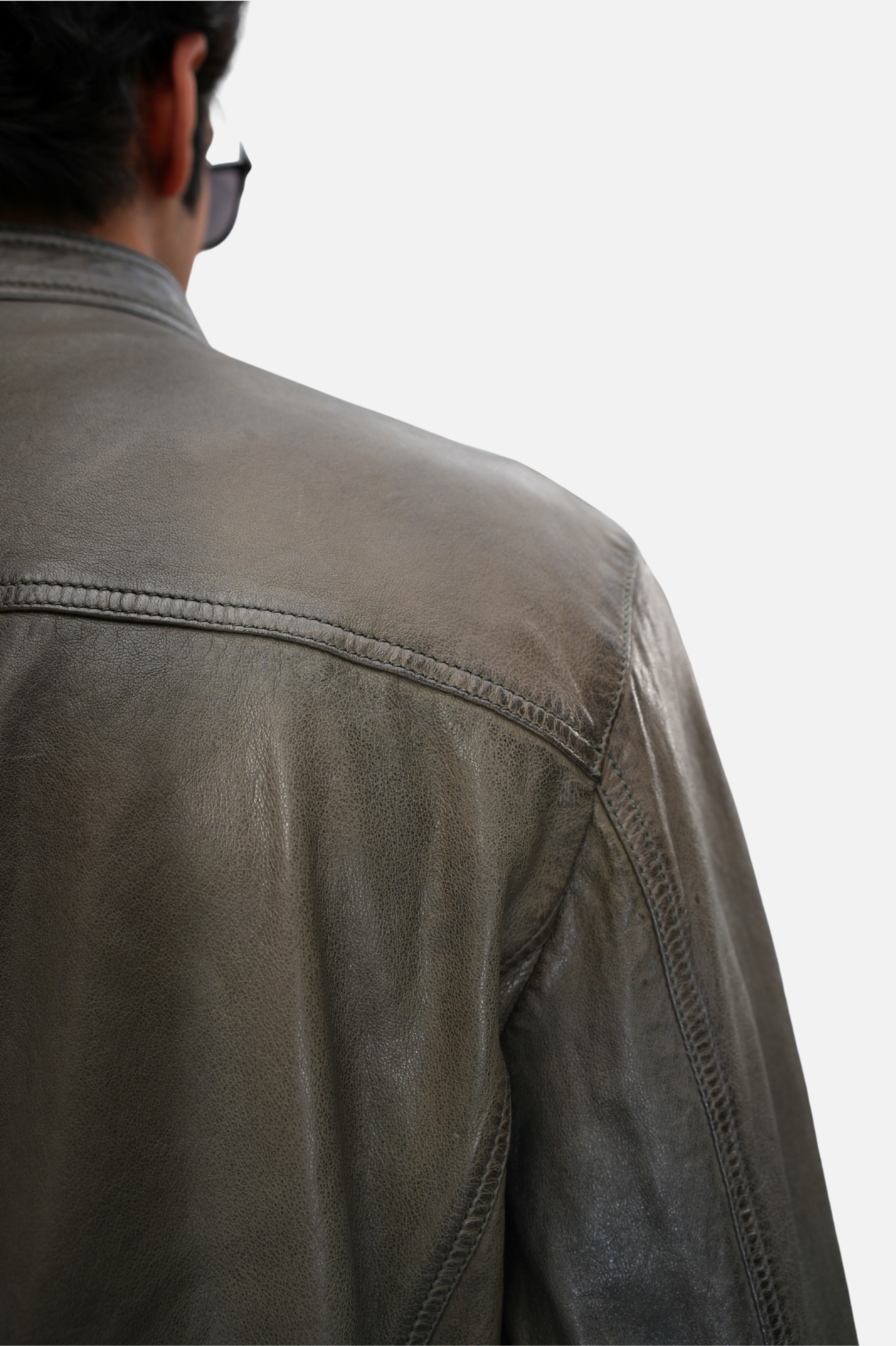 vintage gray leather jacket for men