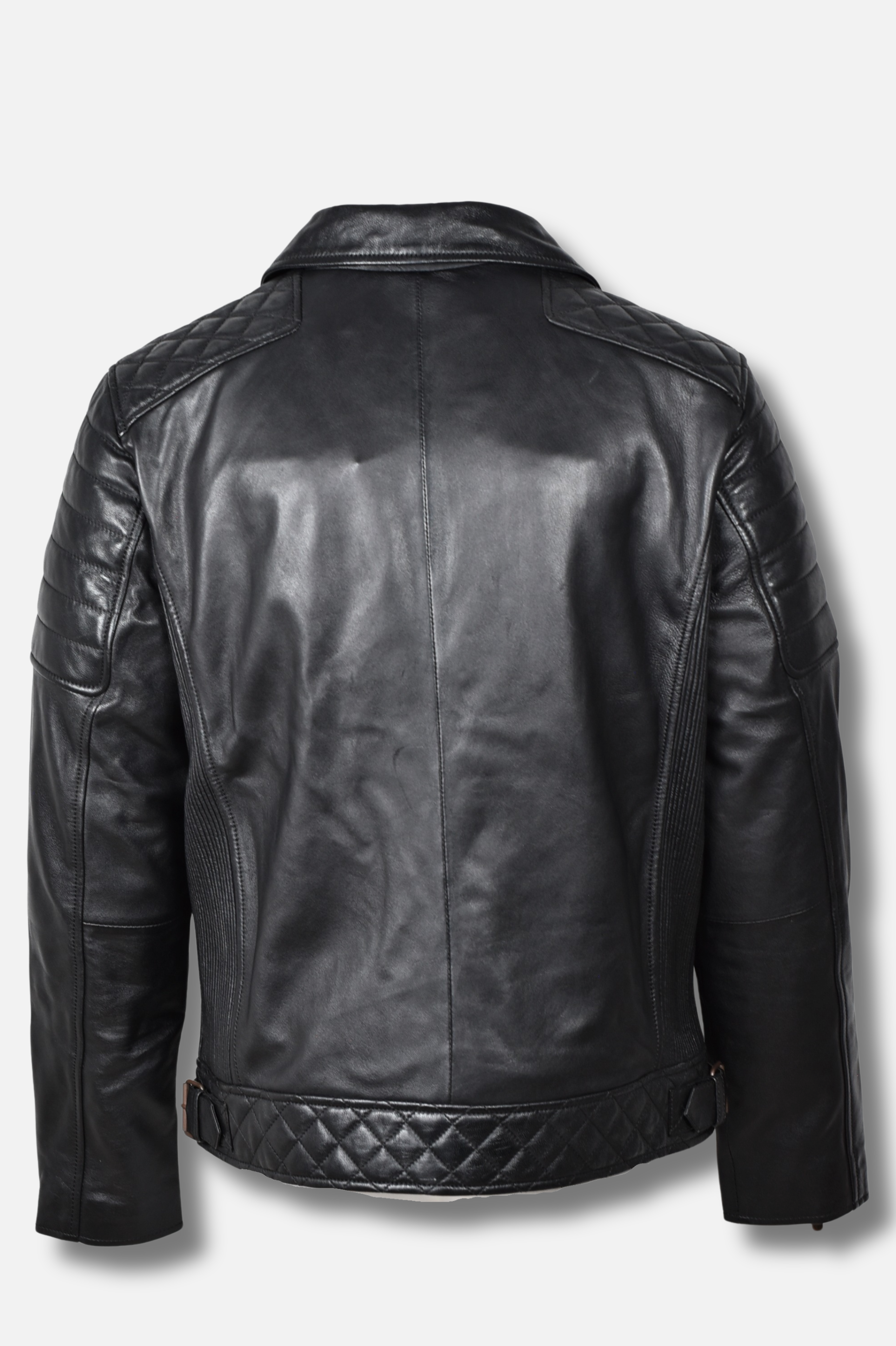 vintage leather biker jacket black for men